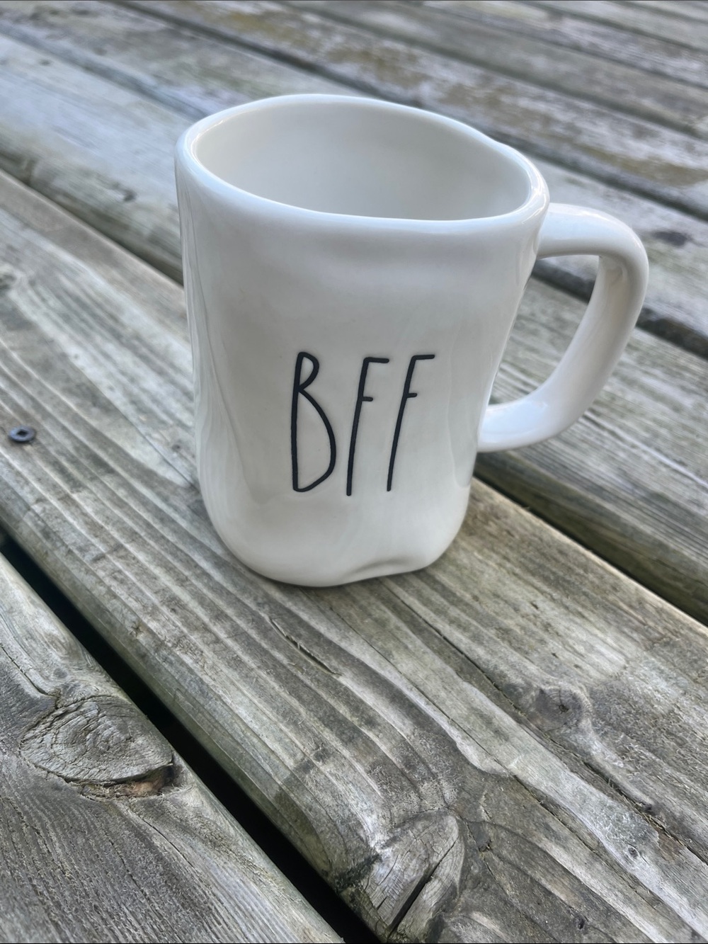 Retired Rae Dunn White BFF Best Friends Forever Ceramic Mug